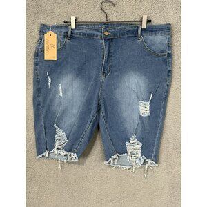 Gagele Shorts Women Sz 3x Jeans  Distressed Ripped Shorts for Women High Waist